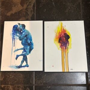 Passionate Embrace Art Set - Blue and Yellow